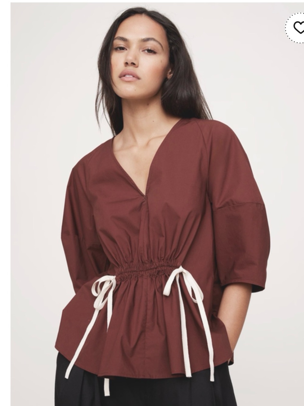 New banana republic Large cotton poplin cinch-waist top